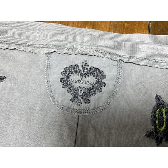 Vertigo Paris Sweat Pants Womens Size Small Gray Embroidered Floral - Picture 10 of 13